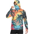 thumbnail image 1 of longantii Mens Sun Shirt Quick Dry Long Sleeve Pullovers with Mask Casual Breathable Hoodie Hawaiian Printed Hiking Running Swimming Shirts Summer Clothes White S, 1 of 5