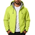 thumbnail image 1 of longantii Mens Waterproof Jackets Basic Windbreaker Collared Wind Jacket Long Sleeve Zip Up Jacket Modern Fit Spring Fall Hiking Outwear Green XL, 1 of 5