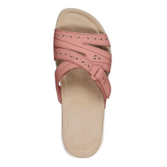 longantii Orthopedic Casual Sandals for Women Arch Support Summer Flat Sandals Wide Width Non Slip Slip on Beach Slippers Soft 2026 New Foam Shoes Watermelon Red