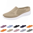 thumbnail image 1 of longantii Orthopedic Casual Shoes for Women Arch Support Slip on Non Slip Nurse Shoes Wide Width Mesh Stretch Work Shoes Comfortable 2026 New Orthopedic Shoes Beige, 1 of 5