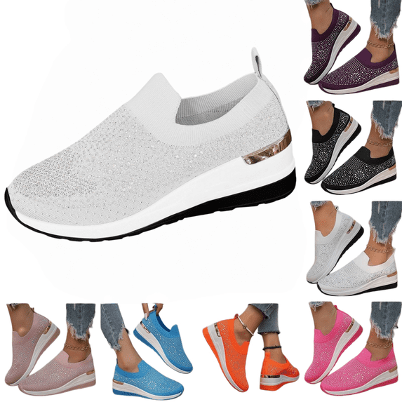 longantii Orthopedic Dress Shoes for Women Arch Support Non Slip Slip on Nurse Shoes Breathable Mesh Stretch Business Casual Shoes Comfort 2026 Orthopedic Shoes White