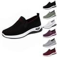 thumbnail image 1 of longantii Orthopedic Dress Shoes for Women Arch Support Non Slip Slip on Sneakers Lightweight Knitted Mesh Stretch Hiking Shoes Comfortable 2026 Orthopedic Shoes Black, 1 of 7