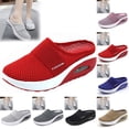 thumbnail image 1 of longantii Orthopedic Dress Shoes for Women Arch Support Non Slip Slip on Tennis Shoes Lightweight Mesh Stretch Server Shoes Comfort 2026 Orthopedic Shoes Red, 1 of 4