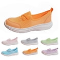 thumbnail image 1 of longantii Orthopedic Shoes for Women Arch Support Slip on Non Slip Sneakers Wide Width Mesh Stretch Walking Shoes Comfortable 2026 New Orthopedic Shoes Orange, 1 of 3