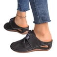 thumbnail image 1 of longantii Orthopedic Shoes for Women Arch Support Slip on Non Slip Tennis Shoes Lightweight Knitted Mesh Stretch Hiking Shoes Comfortable 2026 Foam Shoes Black, 1 of 5