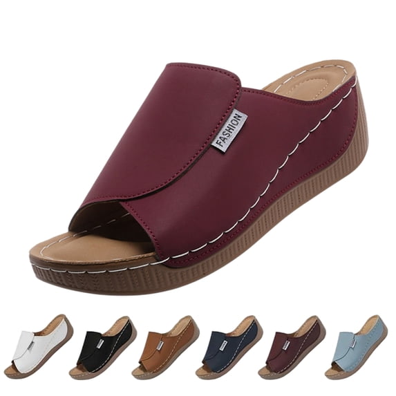longantii Orthopedic Wedge Sandals for Women 2026 Summer Arch Support Platform Sandals Open Toe Slip On Comfortable Walking Shoes for Beach & Casual Wear