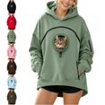 thumbnail image 1 of longantii Pet Pouch Hoodie for Women with Kangaroo Pocket Cat Dog Carrier Hoodies, Long Sleeve Dog Puppy Carrier Winter Warm Pullover Soft Lightweight Sweatshirts for Pet Animal Lover, 1 of 4