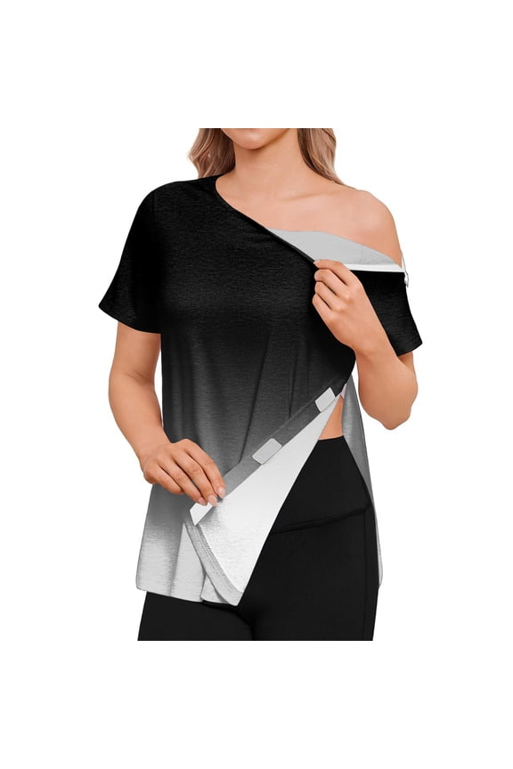 Post Shoulder Surgery Shirts for Women Chemo Dialysis Port with 2 Shoulder Half Zippers After Rotator Cuff Tops XXXL