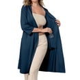 thumbnail image 1 of longantii Post Surgery Mastectomy Robes for Women with 4 Internal Drain Pockets 3/4 Sleeves Night Gowns Pajama Dress Shirts Dark Blue M, 1 of 8