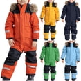 thumbnail image 1 of longantii Snow Suit for Kids Insulated Snowsuit Boys Girls One Piece Snow Clothes Winter Outdoor Waterproof Jumpsuit Snowboarding Saffron 14-15 Years, 1 of 6