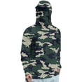 thumbnail image 1 of longantii Sun Shirts for Men Quick Dry Long-Sleeved T-Shirts with Mask Comfy Breathable Hoodie Camouflage Color Fishing Shirts Summer Clothes Green XL, 1 of 4