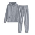 thumbnail image 1 of longantii Sweatsuits Women 2 Piece Outfit Casual Oversized Hoodie Sweat Set Matching Lounge Track Suit Comfy Sets Clothing Light Gray L, 1 of 7