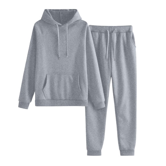 longantii Sweatsuits Women 2 Piece Outfit Casual Oversized Hoodie Sweat Set Matching Lounge Track Suit Comfy Sets Clothing Light Gray L