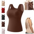 thumbnail image 1 of longantii Tank Tops With Built In Bras Tummy Control Seamless Wide Strap Camisole Shaper Shelf Bra Tank For Senior Coffee XL, 1 of 9