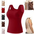 thumbnail image 1 of longantii Tank Tops With Built In Bras Tummy Control Seamless Wide Strap Camisole Shaper Shelf Bra Tank For Senior Red 4XL, 1 of 9