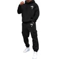 thumbnail image 1 of longantii Track Suits Mens Sweatsuits 2 Piece Set Hoodie and Sweatpants Jogging Suits for Men Casual Running Sweat Suit Sets with Side Pockets Black M, 1 of 7