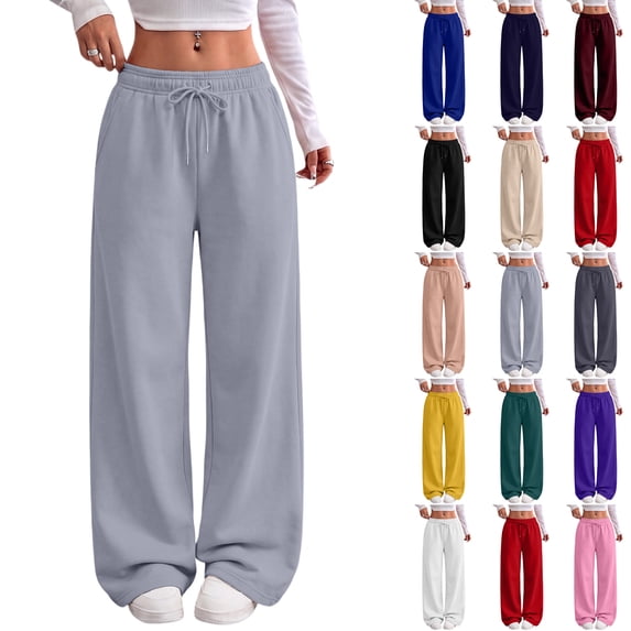 longantii Wide Leg Sweatpants Women Low Rise Baggy Sweatpants Y2K Drawstring Cotton Lounge Pants Womens Fall Fashion 2026