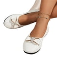 thumbnail image 1 of longantii Women's Casual Flat Loafers Breathable Perforated Round Toe Slip On Shoes with Bow Rhinestone Comfort Wedge Heel Dress Flats for Spring Summer Work, 1 of 5