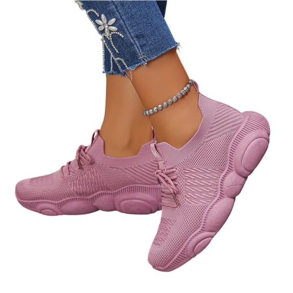 longantii Women's Casual Shoes Arch Support Chunky Platform Sole Comfortable Walking Sneakers Slip on Loafers European Style Pink