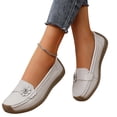 thumbnail image 1 of longantii Women's Genuine Leather Bow Wedge Loafers Comfortable Round Toe Slip On Driving Business Work Dress Shoes Lightweight Non-Slip Nurse Walking Flats Gray, 1 of 5