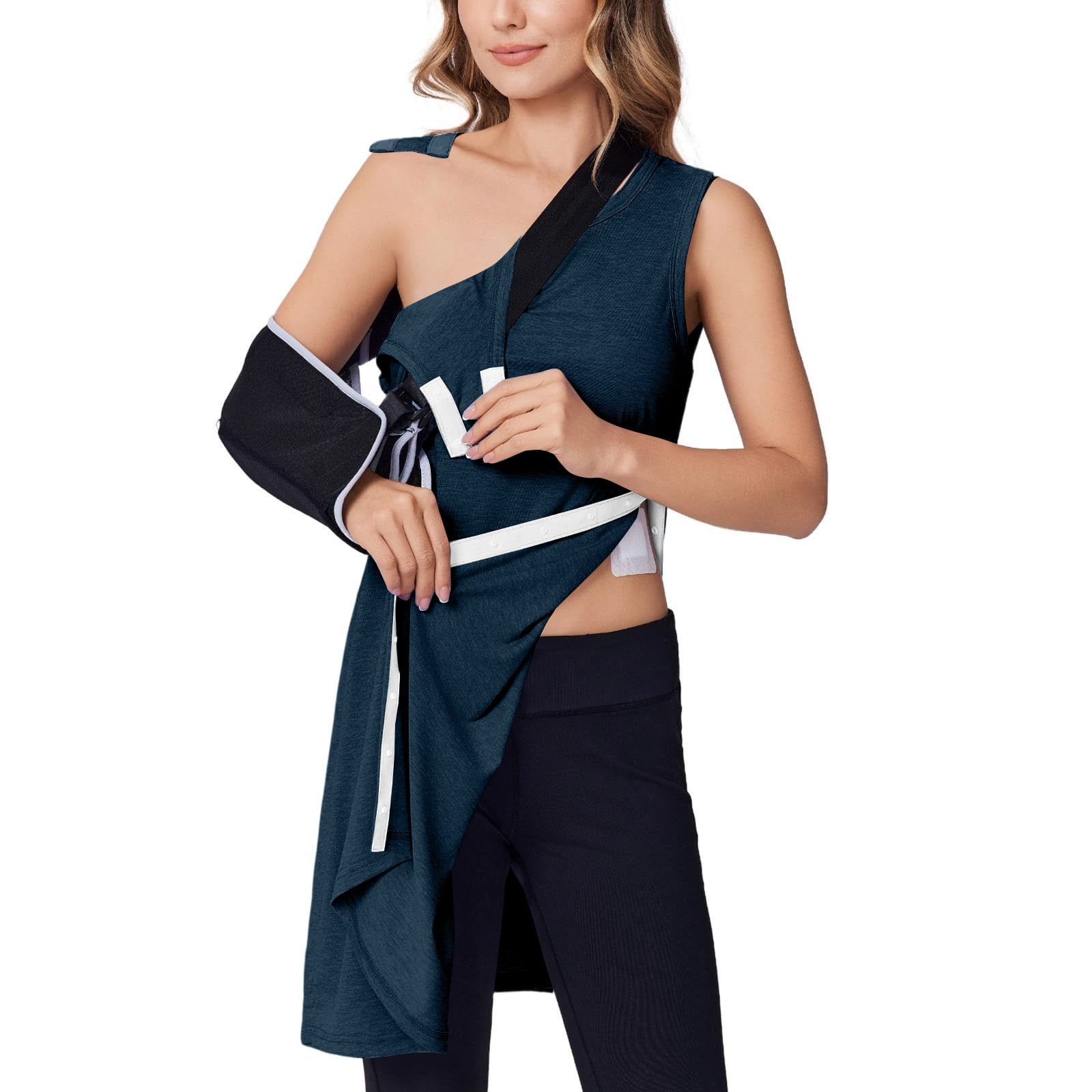 longantii Women's Post Shoulder Surgery Dress Full Tear Away Sleeveless ...