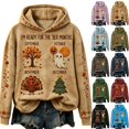 thumbnail image 1 of longantii Women's I'm Ready for The BER Months Hoodie, Long Sleeve Hooded Sweatshirt, Cute Halloween Holiday Pullover Top, Soft Casual Women's Sweatshirt, 1 of 4