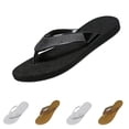 thumbnail image 1 of longantii Women's Summer Fancy Style Rhinestone-Design Open Toe Herringbone Slippers, Bling-Bling Flat Beach Flip Flops Black, 1 of 6