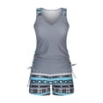thumbnail image 1 of longantii Women’s Tummy Control Tankini Set with Built-in Bra, Two Piece Swimsuit with Shorts Gray XXL, 1 of 3