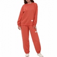 thumbnail image 1 of longantii Womens 2 Piece Oversized Sweatsuit Long Sleeve Crewneck Comfy Baggy Sweatpants Casual Lounge Jogging Tracksuit Outfits Saffron XXXL, 1 of 7