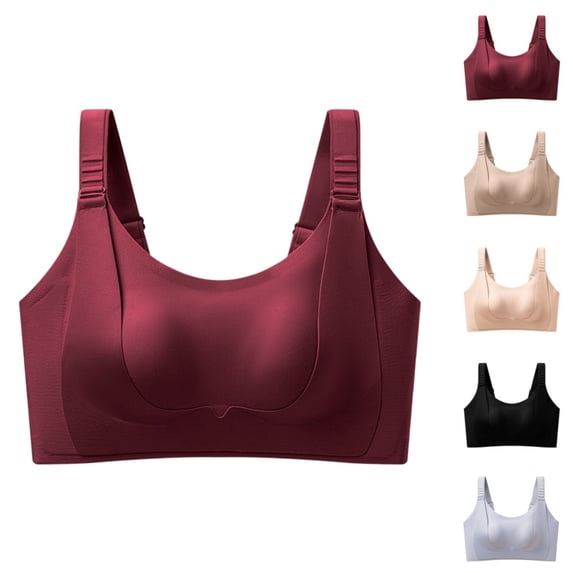 longantii Womens Lifting Bra Push Up Full Coverage Wireless Seamless Bust Shaping Bra | Front Zipper,Comfy Soft Bralette,No Underwire,Adjustable Strap,Plus Size Bra,Lifting Bras for Senior Friendly