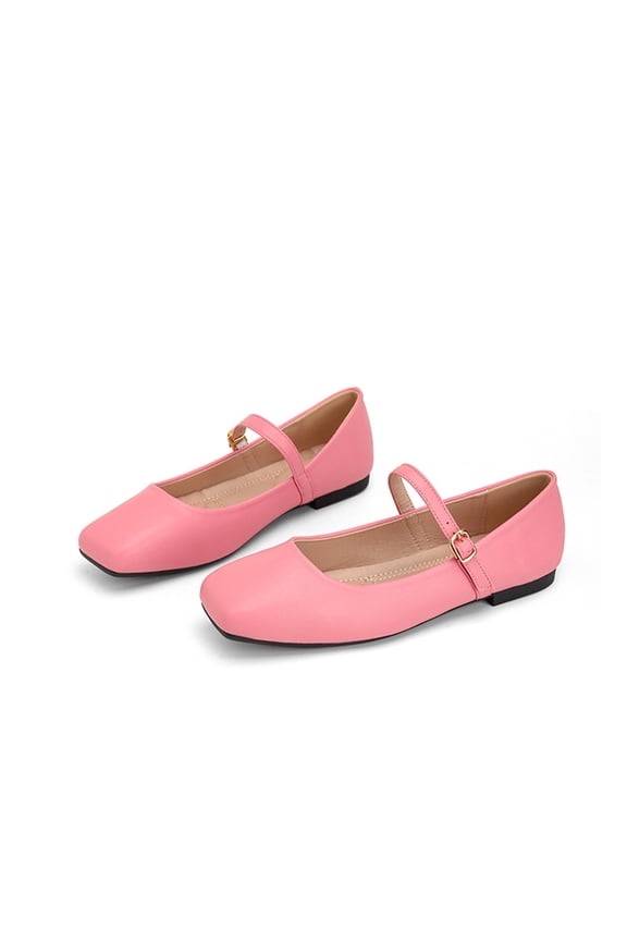 Womens Mary Jane Shoes Slip on Dressy Ballerina Flats 2026 New Fashion Non-Slip Flats for Casual Work Office Pink