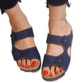 thumbnail image 1 of longantii Womens Orthopedic Sandals Arch Support Flat Wedge Sandals Wide Slip on Non Slip Work Shoes Soft 2026 New Orthopedic Shoes Blue, 1 of 4