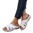 thumbnail image 1 of longantii Womens Orthopedic Sandals Non Slip Slip on Arch Support Summer Flat Sandals Wide Width Beach Slippers 2026 New Comfort Foam Shoes White, 1 of 5
