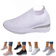 thumbnail image 1 of longantii Womens Orthopedic Shoes Arch Support Non Slip Slip on Running Shoes Breathable Mesh Stretch Work Shoes Soft 2026 New Foam Shoes White, 1 of 7