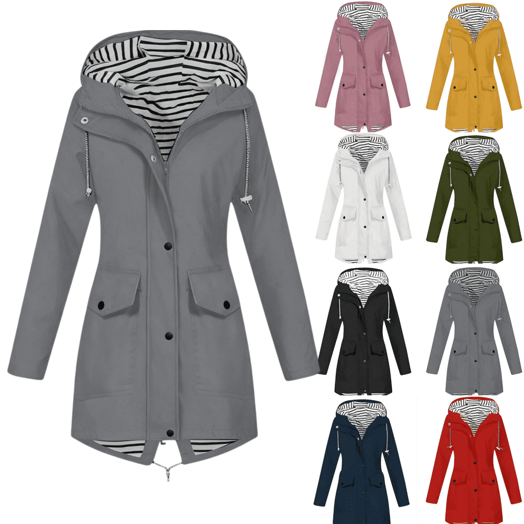 longantii Womens Rain Coat Basic Hooded Coats Fall Long Sleeve Top with ...