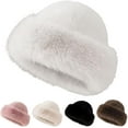 thumbnail image 1 of longantii Womens Winter Faux Fur Bucket Hat, 2026 New Fluffy Fisherman Fuzzy Bucket Hat Warm Faux Mink Plush Hat White, 1 of 7