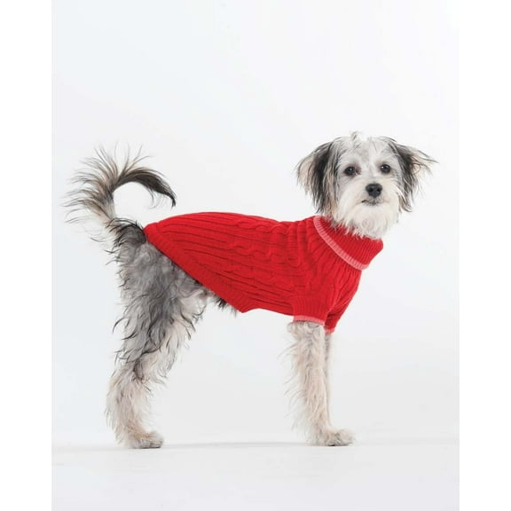 lookin' good! by FASHION PET Classic Cable Sweater Red in XXX-Small