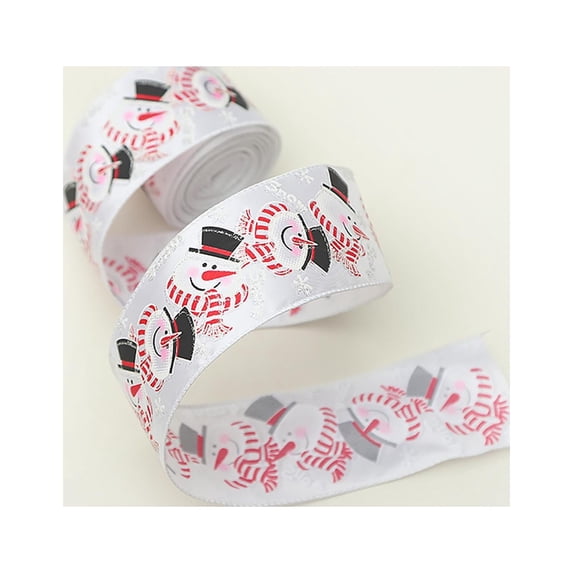 loopsun Christmas Print Ribbon 5CM Wide Ribbon Christmas Tree Decoration Ribbon Christmas Decoration