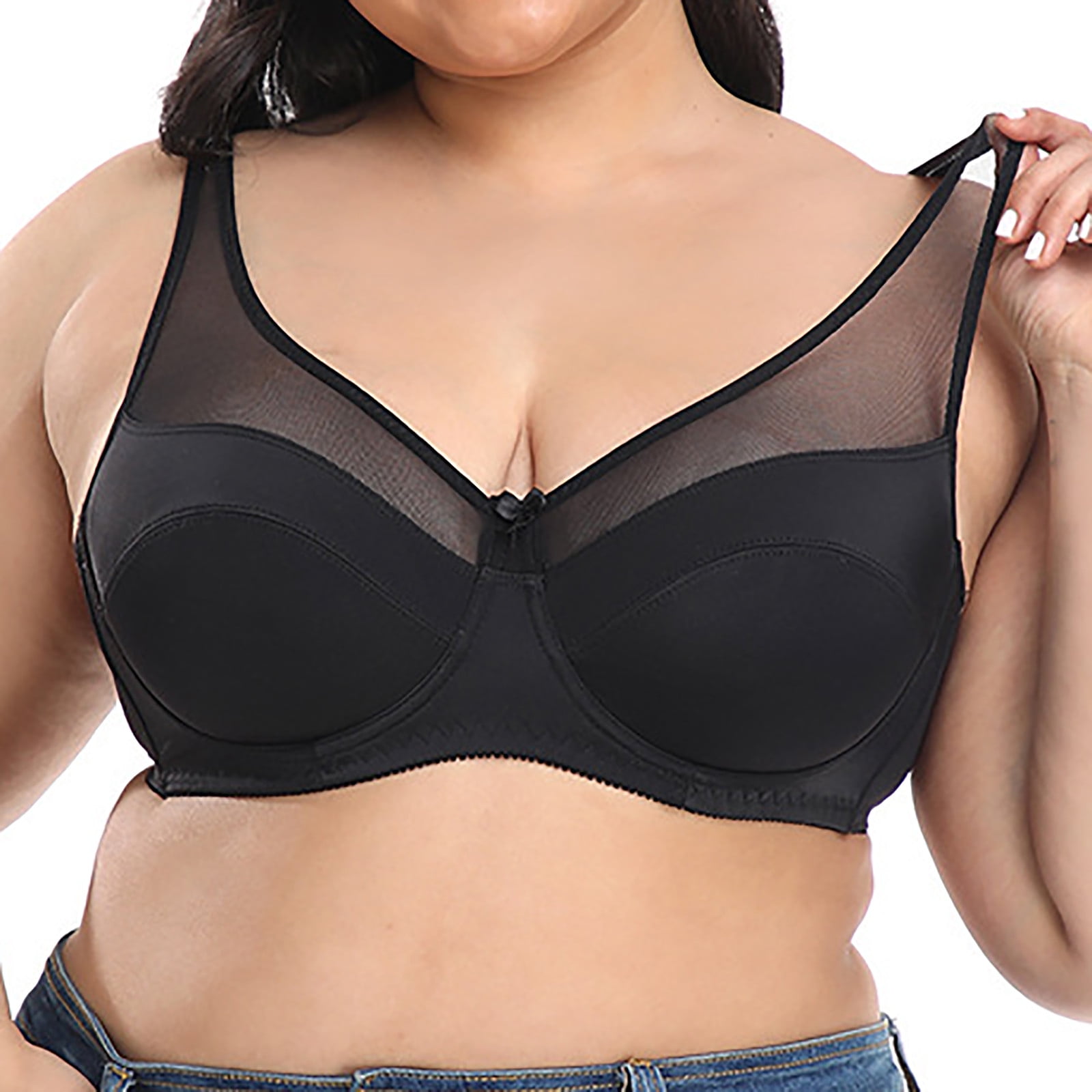 loopsun Summer Savings Clearance 2023! for Womens Plus Size Bra,Women's  Plus Size Seamless Push Up Lace Sports Bra Comfortable Breathable Base Tops