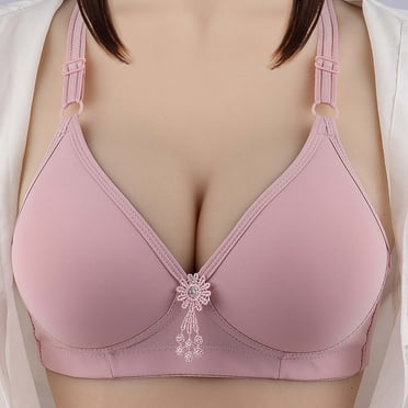loopsun Summer Savings Clearance 2025! for Womens Plus Size Bra,Woman's Embroidered Glossy Comfortable Breathable Bra Underwear No Rims