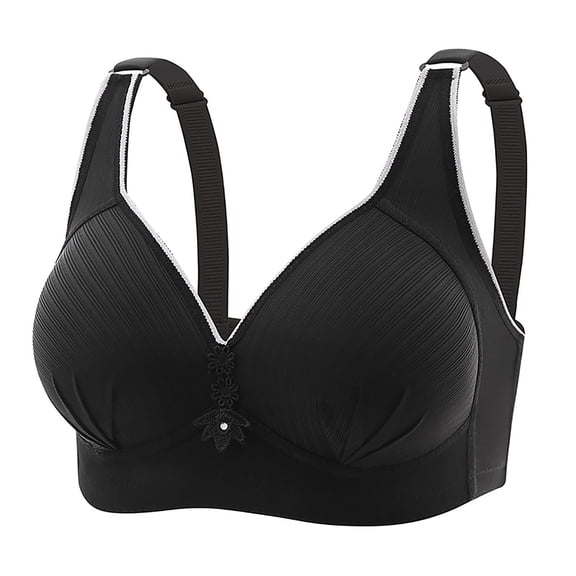 loopsun for Womens Plus Size Bra,Woman's Embroidered Glossy Comfortable Breathable Bra Underwear No Rims