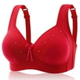 thumbnail image 1 of Loopsun Womens Bra Plus Size, Bras for Women, Womens Middle Aged and Elderly Bras without Steel Rings Large Size Underwear Comfortable Bra Red M, 1 of 2