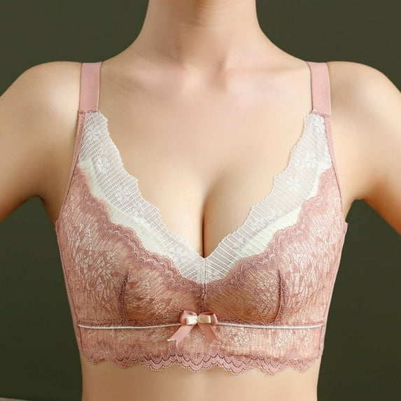 loopsun Summer Savings Clearance 2025! for Womens Plus Size Bra,Ladies Comfortable Breathable No Steel Ring Sexy Lace Gathering Adjustment Lift Bra Woman Underwear