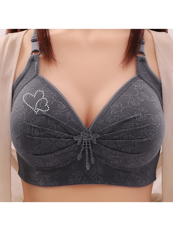 for Womens Plus Size Bra,Womens Bra,Womens's Lace Flower Gathered Together Large Size Daily Bra Underwear No Rims