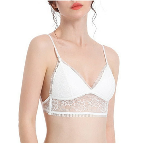 loopsun Summer Savings Clearance 2025! for Womens Plus Size Bra,Rimless Bra Thin Cup Girl Sexy Comfortable Lace Underwear