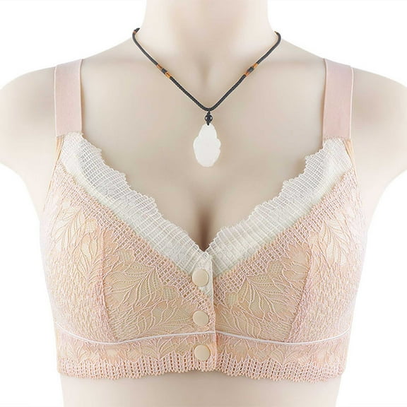 loopsun Womens Plus Size Bra,Woman's Embroidered Glossy Comfortable Breathable Bra Underwear No Rims