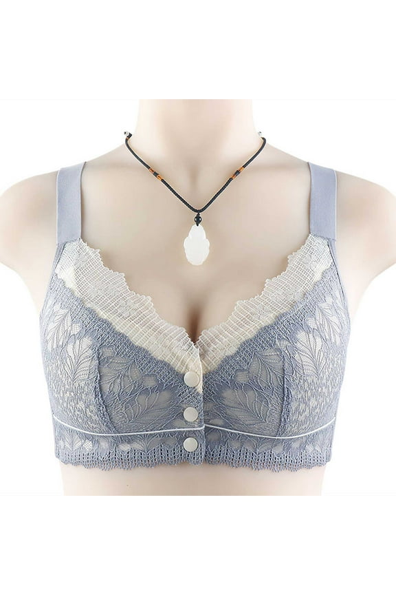 Womens Plus Size Bra,Woman's Embroidered Glossy Comfortable Breathable Bra Underwear No Rims