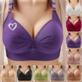 thumbnail image 1 of loopsun Summer Savings! for Womens Plus Size Bra, Woman's Printing Gathered Together Large Size Daily Bra Underwear No Rims, 1 of 5
