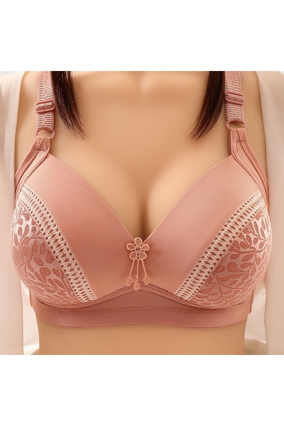 Womens Plus Size Bra,Woman's Solid Color Comfortable Hollow Out Perspective Bra Underwear No Rims