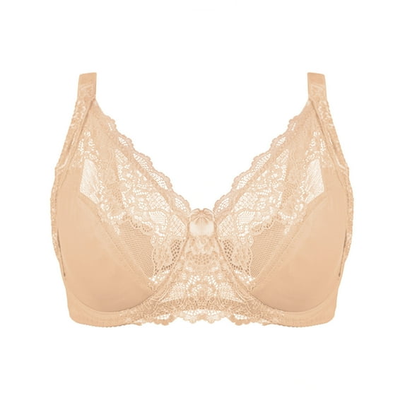 loopsun Summer Savings Clearance 2025! for Womens Plus Size Bra,Womens Solid Lace Lingerie Bras Plus Size Underwear Bralette Bras Comfortable Bra